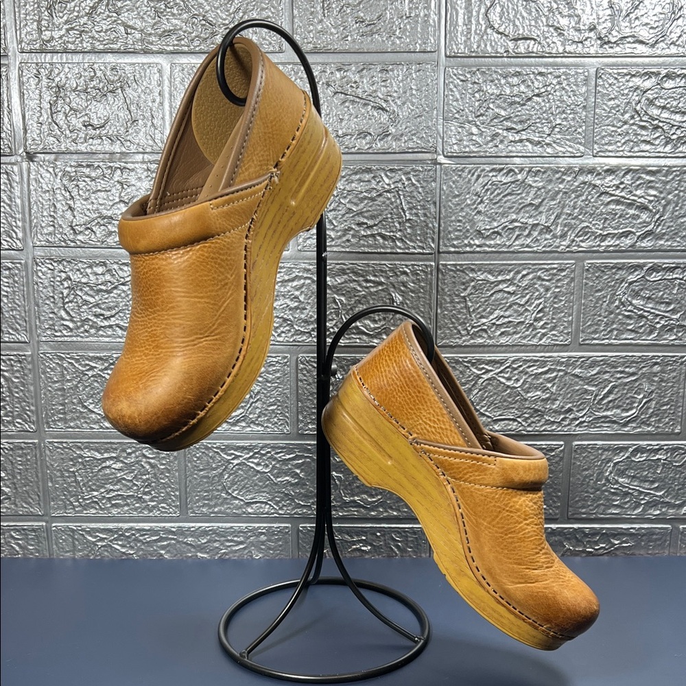 Dansko Tan Leather Women's Clogs